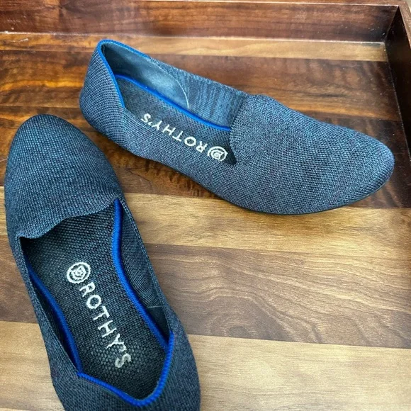 Rothy's Charcoal and Cobalt Slip-Ons - Picture 3 of 5
